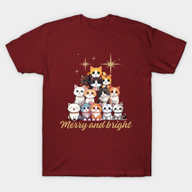 Cats for Christmas T-Shirt by Ayzora Studio